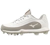 Mizuno Women's Finch Elite 6 Low TPU Softball Cleat, White/Grey, 4.5 UK