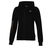Mizuno Womens Sweat Sports Running Hoody Hoodie Jacket Black RRP £55