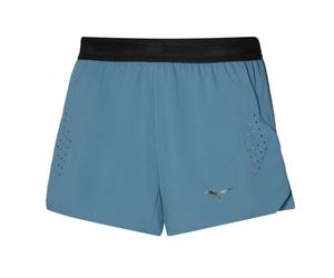 Mizuno Women's Tech Light 3.5" Split Running Shorts in Citadel Blue