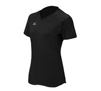 Mizuno Women's Techno VI Short Sleeve Volleyball Jersey, Black, Large