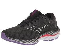 Mizuno Women's Wave Inspire 19 Running Shoe, Black/Silver, 8 Wide