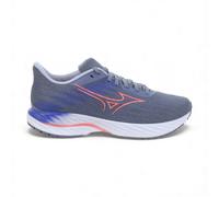 Mizuno Women's Wave Inspire 21 D Running Shoe, Blue Granite-striking Coral, 8 Wide