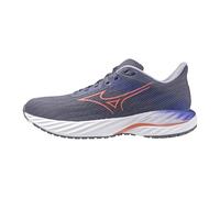 Mizuno Women's Wave Inspire 21 D Running Shoe, Blue Granite-striking Coral, 8 Wide