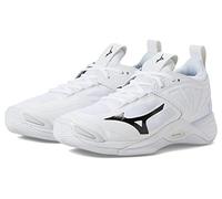 Mizuno Women's Wave Momentum 2 Volleyball Shoe, White/Black, 8.5 UK