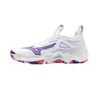 Mizuno Womens Wave Momentum 3 Netball Shoes White/Vl Ind/C Rs 4 UK