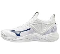 Mizuno Women's Wave Momentum Volleyball Shoe, White/Navy, 11.5