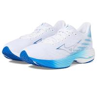Mizuno Women's Wave Rider 28 D Running Shoe, White-mugen Blue, 7.5 Wide