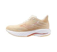 Mizuno Women's Wave Rider 28 Running Shoe, Pristine-Spicy Orang, 8
