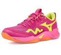 Mizuno Womens Women's Wave Momentum Pro Volleyball Shoe, Pink Tetra-fortune Yellow, 6