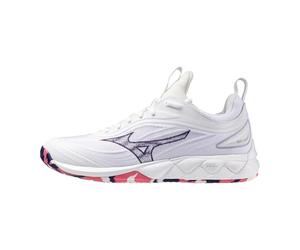 Mizuno Wv Lumin 3 Womens Netball Shoes White/Vl Ind/C Rs 5.5 UK
