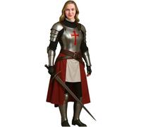 MJ-CRAFT Lady Knight Full Armor Suit Women’s Medieval Cosplay Armor Set for Fantasy Silver Halloween Party Costume