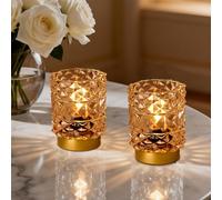 MJ PREMIER Battery Operated Lamp, Bedside Lamps Set of 2 Timer, Cordless Table Lamp, Mini Battery Operated Lights, Decorative Table Lamps for Bedroom Living Room, Amber