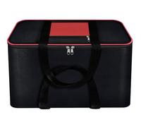 MJ Vision Extra Large Foldable Clothes Storage Bag Underbed Storage Waterproof Bag, Moisture Proof Nylon Thick Blanket Storage Bags, (Size - 54 x 46 x 28) cm, (Red & Black), Pack of 1