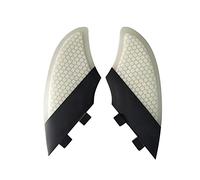 MJADAADE 2Pcs Surfboard Tail Rudder Surfing Twin Fin Set Keel Fin For Longboard Shortboard(Black with White)