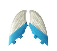 MJADAADE 2Pcs Surfboard Tail Rudder Surfing Twin Fin Set Keel Fin For Longboard Shortboard(Blue with White)