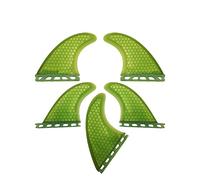 MJADAADE 5Pcs Surfboard Tail Rudder Green Honeycomb Fiberglass Surfboard Fins Paddle Board Fin Replacement