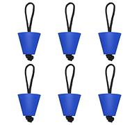 MJADAADE 6PCS / 8PCS Canoe Scupper Plug Stopper Bung Drain Holes Accessories Kayak Boat Rowing Marine Boat Cord Scupper Plugs(Blue 6PCS)
