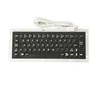 MJADAADE Black Mini 65 Keys Industrial Computer Waterproof Stainless Steel Rugged Keyboard Without Mouse(PS2 Interface)