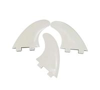 MJADAADE Black White Surfboard Fins Plastic Fiberglass Twin Fin Tri Set(3PC WHITE)