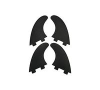 MJADAADE Black White Surfboard Fins Plastic Fiberglass Twin Fin Tri Set(4PC BLACK)