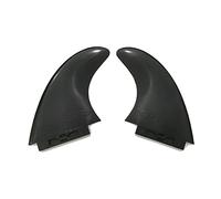 MJADAADE Black White Surfboard Fins Plastic Fiberglass Twin Fin Tri Set(Twin BLACK)