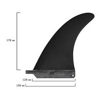 MJADAADE Surfboard Tail Fin Black Fiberglass Single Center Fin For Surf Board SUP Boar Long Board(190mm 7.5inch)