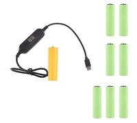 Mjaie Type-C Power Converter Replace 1-8 AA Battery Eliminators Line for Toy Clocks Fan 5V3A to 1.5V-12V Power Supply Cord AA Battery Eliminators Cable for 1.5V 3V 4.5V 6V 12V LR6 AA Battery