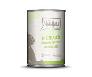 MjAMjAM - Premium wet food for cats - delicious beef on steamed pumpkin, 1 pack (1 x 400 g), grain-free with lots of meat