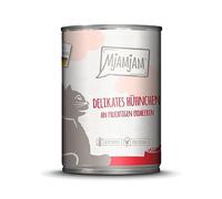 MjAMjAM - Premium wet food for cats - delicious chicken with fruity strawberries, pack of 1 (1 x 400 g), grain-free with extra meat