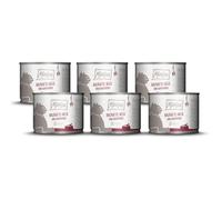 MjAMjAM - premium wet food for cats - hearty game & rabbit with fruity blueberries, pack of 6 (6 x 200 g), grain-free with extra meat