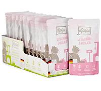 MjAMjAM - premium wet food for cats - juicy chicken and wild salmon, pack of 12 (12 x 125 g), grain-free with extra meat