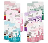 MjAMjAM - premium wet food for cats - Mixed package V - 2* wild salmon, 2* shrimp, 2* deer, 2* reindeer, 2* goat, 2* turkey Pack of 12 (12 x 125 g), grain-free with extra meat