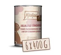 MjAMjAM - premium wet food for cats - pure meat enjoyment - delicious kangaroo, pack of 6 (6 x 400 g), grain-free with extra meat