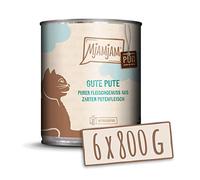 MjAMjAM - Premium wet food for cats - pure meat pleasure - good pure turkey, pack of 6 (6 x 800 g), grain-free with extra meat
