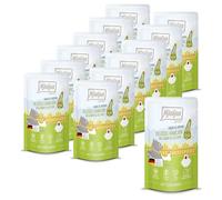 MjAMjAM - Premium wet food for cats - Quetschie - Chicks & Friends delicious chicken with steamed courgette, 12 pack (12 x 125g), grain-free