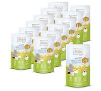 MjAMjAM - Premium wet food for cats - Quetschie - Chicks & Friends fabulous chicken with steamed pumpkin, 12 pack (12 x 125g), grain-free