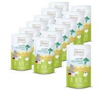 MjAMjAM - Premium wet food for cats - Quetschie - Chicks & Friends juicy chicken with broccoli,12 pack (12 x 125g), grain-free