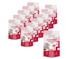 MjAMjAM - premium wet food for cats - Quetschie - culinary deer and turkey with fresh cranberries, pack of 12 (12 x 125 g), grain-free with extra meat