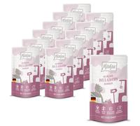 MjAMjAM - Premium wet food for cats - Quetschie - DUO of tender duck and succulent chicken on baby carrots, pack of 12 (12 x 125g), grain-free with extra meat