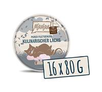 MjAMjAM - Premium wet food for cats - tender fillet of salmon 80g, 16 pack (16 x 80 g), natural with extra meat