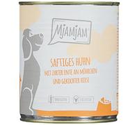 MjAMjAM - premium wet food for dogs - juicy chicken with tender duck on carrots and boiled millet, pack of 6 (6 x 800 g), natural with extra meat