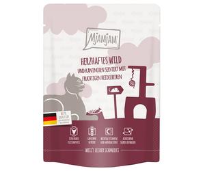 MjAMjAM Squeezy Pouches 6 x 300g - Hearty Game & Rabbit with Fruity Blueberries