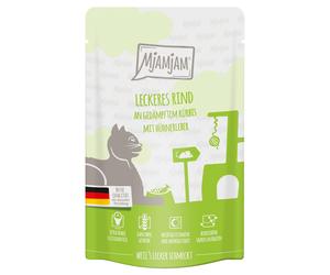 MjAMjAM Squeezy Pouches Saver Pack 24 x 125g - Delicious Beef with Steamed Pumpkin