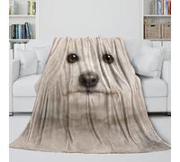MJASVNDFO Bichon Frise Fleece Blanket - 3D Animal Blanket Birthday Gift for Sister Brother Nephew Niece - Blanket For Having A Quick Nap On Lazy Afternoon - Sofa Bed Decor 70x80inch(180x200cm)