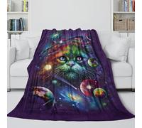 MJASVNDFO Cat Trendy Blanket - 3D Animal Cozy Throws Birthday Gift for Sister Brother Nephew Niece - Soft Blanket For Putting Your Phone Down And Have A Nice Nap 40x50inch(100x130cm)