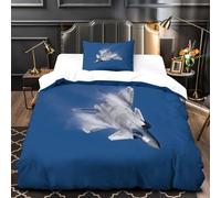 MJASVNDFO Chinese J20 Fighter Comforter Covers for Boys Girls Quilt Cover 3D Print Military Duvet Cover Bedding Set Soft Microfiber with Pillow Cases with Zipper Closure 2 Pieces Single（135x200cm）