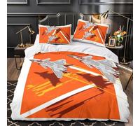 MJASVNDFO Chinese J20 Fighter for Boys Girls Duvet Cover 3D Print Military Quilt Cover Comforter Covers Bedding Set with Pillow Cases with Zipper Closure Soft Microfiber 3 Pieces Double（200x200cm）