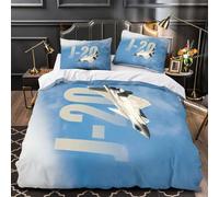 MJASVNDFO Chinese J20 Fighter for Boys Girls Quilt Cover Comforter Covers Duvet Cover 3D Print Military with Zipper Closure with Pillow Cases Soft Microfiber Bedding Set 2 Pieces Single（140x200cm）
