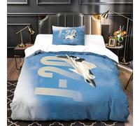 MJASVNDFO Chinese J20 Fighter for Boys Girls Quilt Cover Duvet Cover 3D Print Military Comforter Covers Soft Microfiber with Pillow Cases with Zipper Closure Bedding Set 2 Pieces Single（135x200cm）