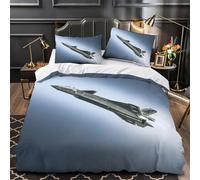 MJASVNDFO Chinese J20 Fighter Quilt Cover 3D Printed Military Duvet Cover Comforter Covers for Boys Girls Soft Microfiber Bedding Set with Zipper Closure with Pillow Cases 3 Pieces King（220x240cm）